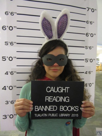 LL Aimee me Banned Books display (2)
